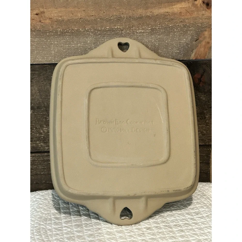 Vintage 1990 Square‎ Brown Bag Cookie Art Shortbread Mold animal crackers